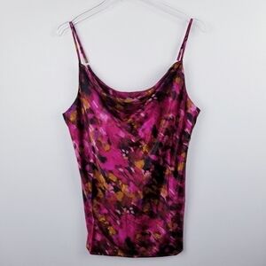 Floral & Ivy Watercolor Drapey Front Tank Top NWT size Medium